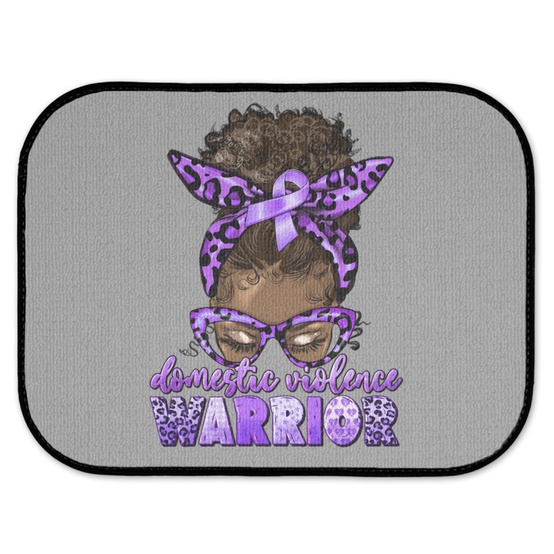 Domestic Violence Warrior Afro Messy Bun Rear Car Mat | Artistshot