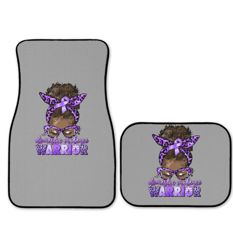 Domestic Violence Warrior Afro Messy Bun Full Set Car Mats | Artistshot