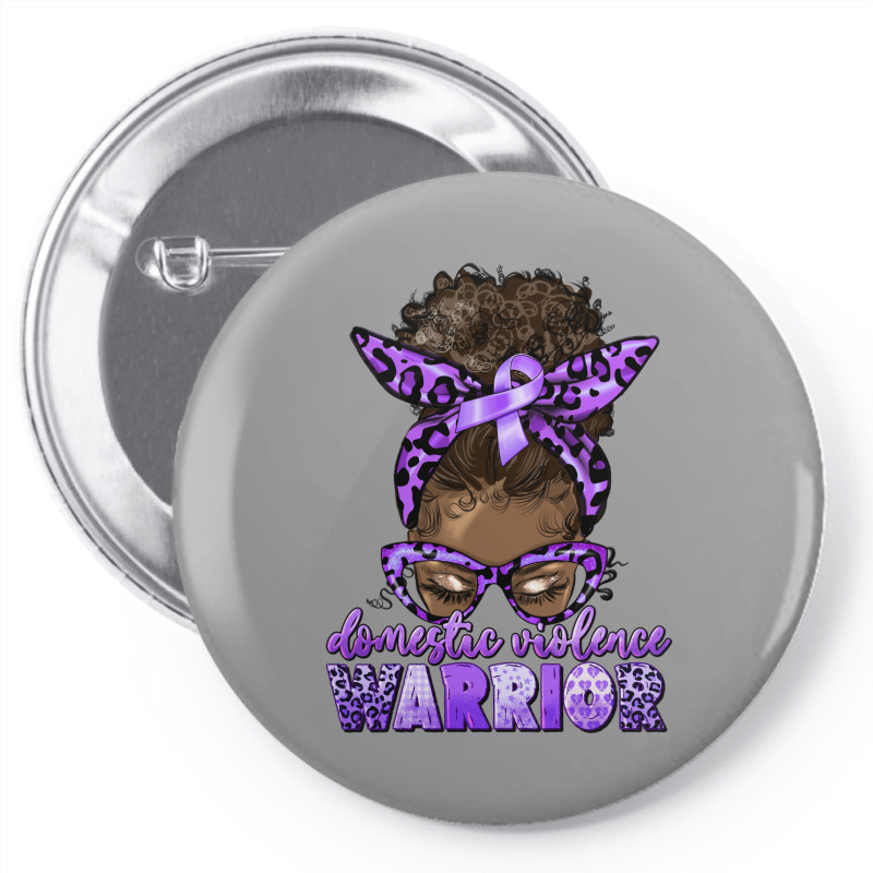 Domestic Violence Warrior Afro Messy Bun Pin-back Button | Artistshot