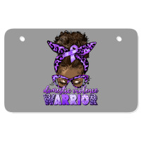 Domestic Violence Warrior Afro Messy Bun Atv License Plate | Artistshot