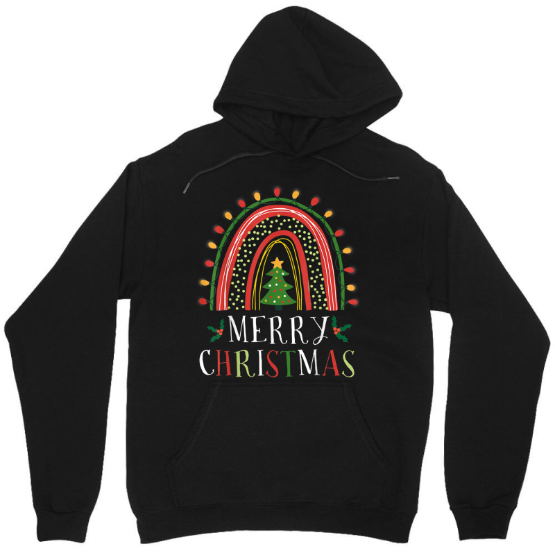 Christmas Matching Family Shirt Rainbow Xmas Tree Lights Unisex Hoodie by Garnet | Artistshot