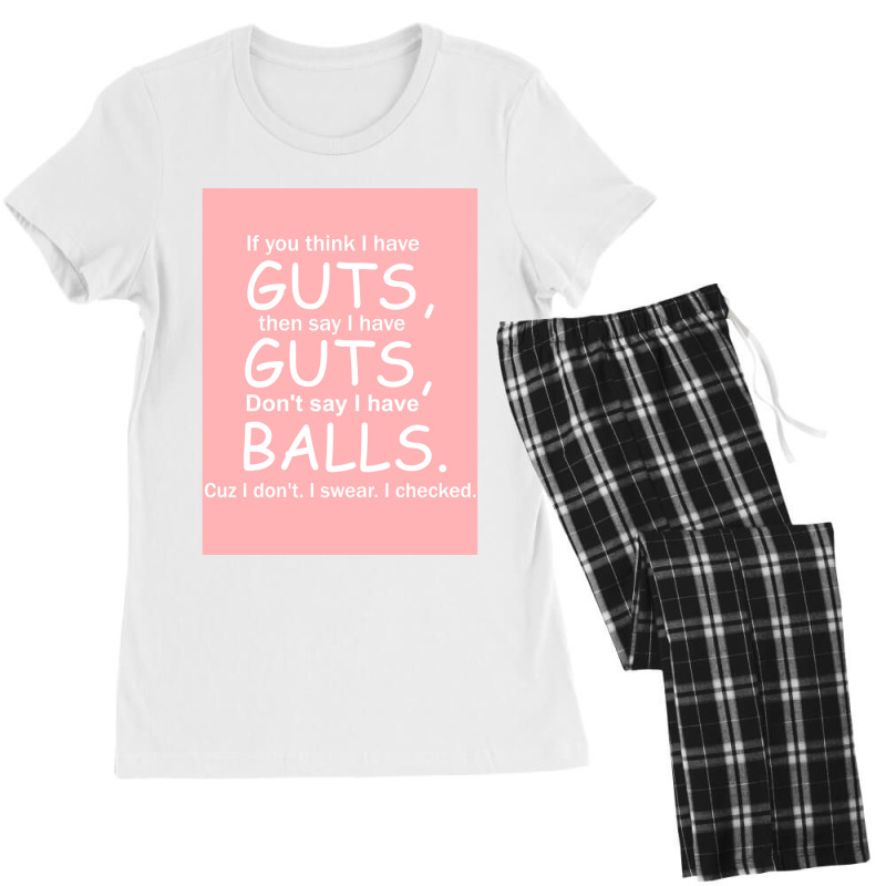 Guts Not Balls Fitted Women's Pajamas Set by GARRYTURNER | Artistshot