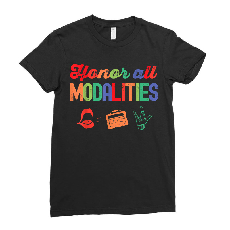 Honor All Modalities Aac Communication For Slp Students Grad Ladies Fitted T-Shirt by JoolsShamel | Artistshot