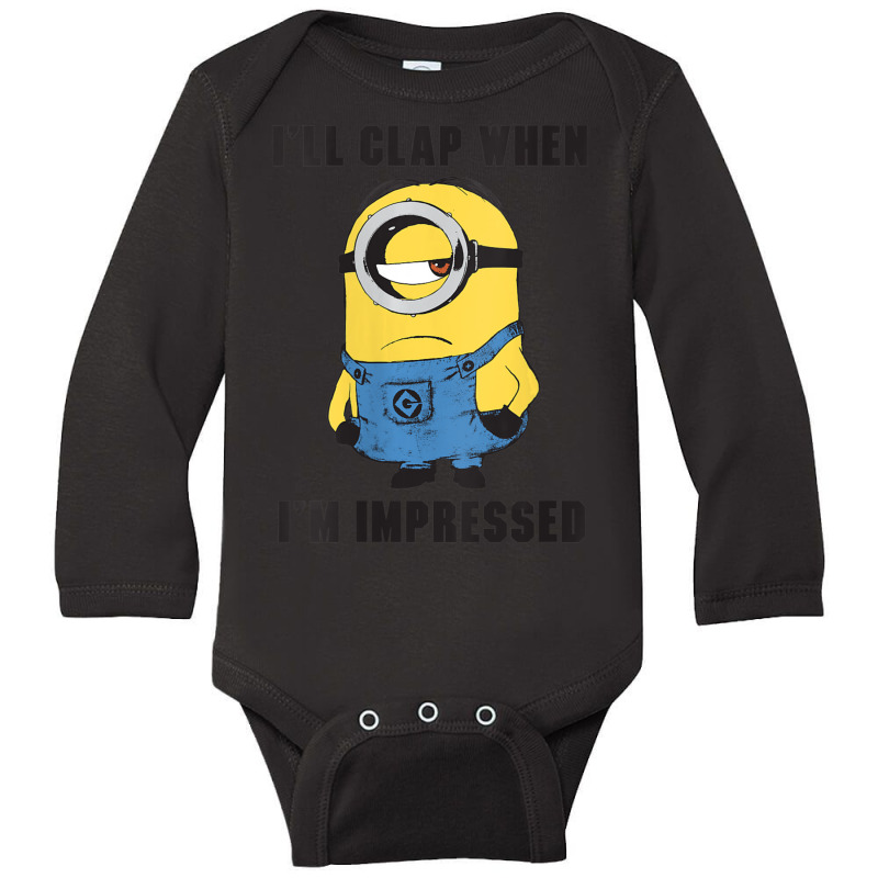 Ill Clap When Im Impressed Portrait Long Sleeve Baby Bodysuit | Artistshot