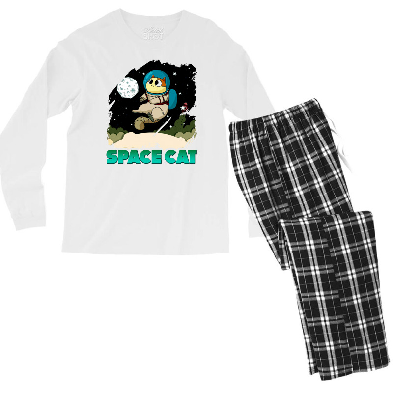 Space Cat Men's Long Sleeve Pajama Set | Artistshot