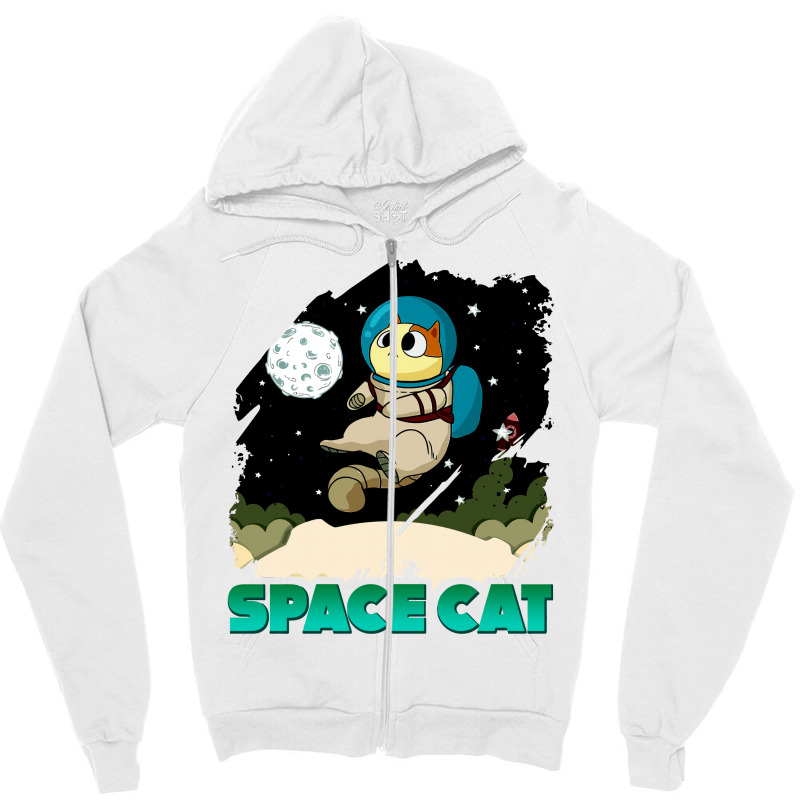 Space Cat Zipper Hoodie | Artistshot