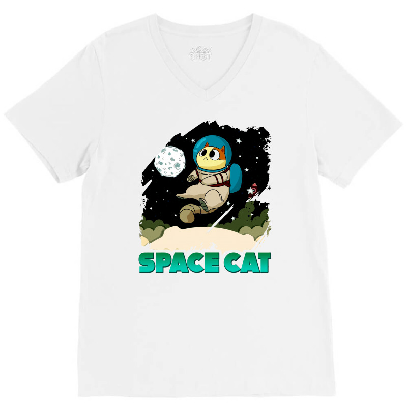 Space Cat V-neck Tee | Artistshot