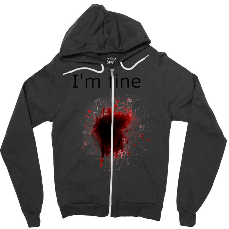 I'm Fine Bloody Wound Costume Halloween Zipper Hoodie | Artistshot