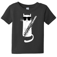 Funny Cat Wearing Sunglasses Playing Flute Baby Tee | Artistshot