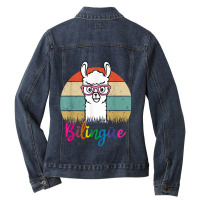 Vintage Maestra Bilingue Bilingual Spanish Teacher Ladies Denim Jacket | Artistshot