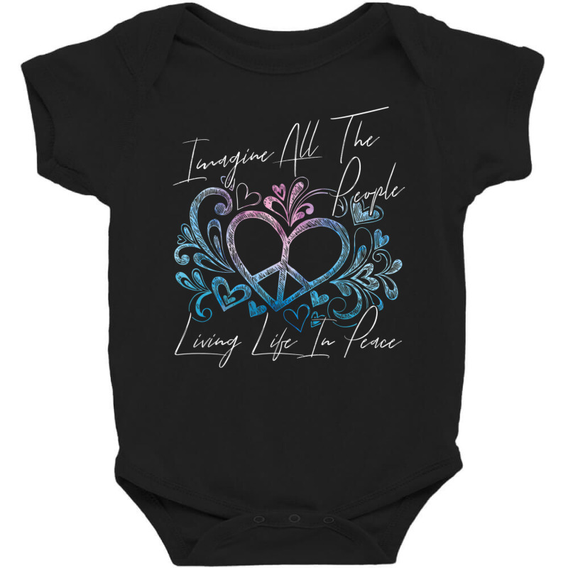 Imagine Hippie People Living Life In Peace And Love Baby Bodysuit by cm-arts | Artistshot