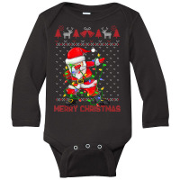 Ugly Christmas Dabbing Sweater Long Sleeve Baby Bodysuit | Artistshot