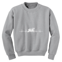 Great Train Design Steam Locomotive Heartbeat Youth Sweatshirt | Artistshot