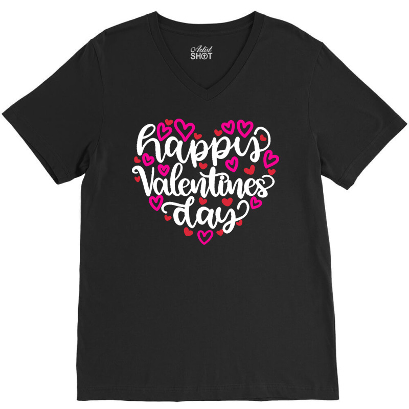 Happy Valentines Day T  Shirt Happy Valentines Day Happy V-neck Tee | Artistshot