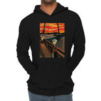 Music Retro The Scream By Edvard Munch Funny Graphic Gift Gift Lightweight Hoodie | Artistshot