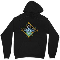 Mountain View At Night Isolated Unisex Hoodie | Artistshot