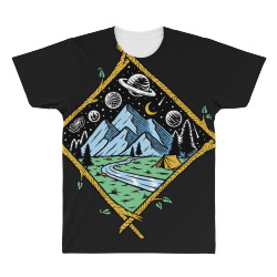 Mountain view at night isolated All Over Men's T-shirt | Artistshot