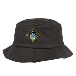 Mountain view at night isolated Bucket Hat | Artistshot