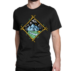 Mountain view at night isolated Classic T-shirt | Artistshot