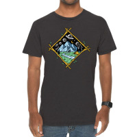 Mountain View At Night Isolated Vintage T-shirt | Artistshot