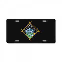 Mountain view at night isolated License Plate | Artistshot