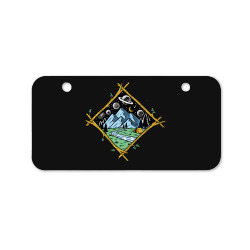 Mountain view at night isolated Bicycle License Plate | Artistshot