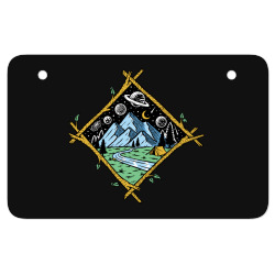 Mountain view at night isolated ATV License Plate | Artistshot