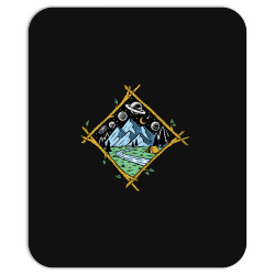 Mountain view at night isolated Mousepad | Artistshot