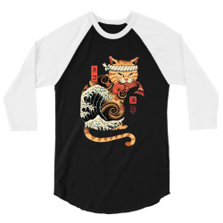 Metal Cat Wave 3/4 Sleeve Shirt | Artistshot
