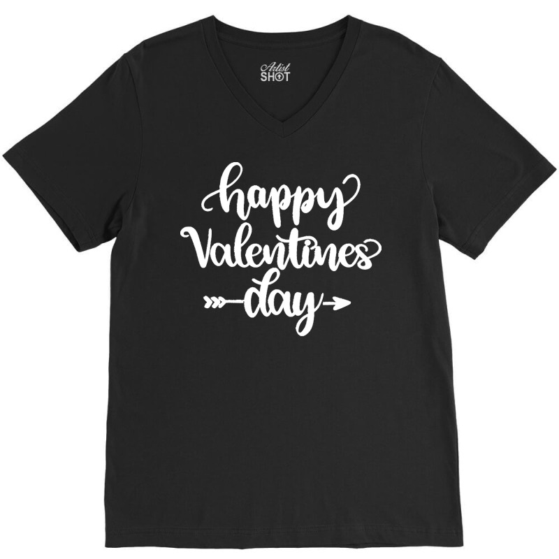 Happy Valentines Day T  Shirt Happy V-neck Tee | Artistshot