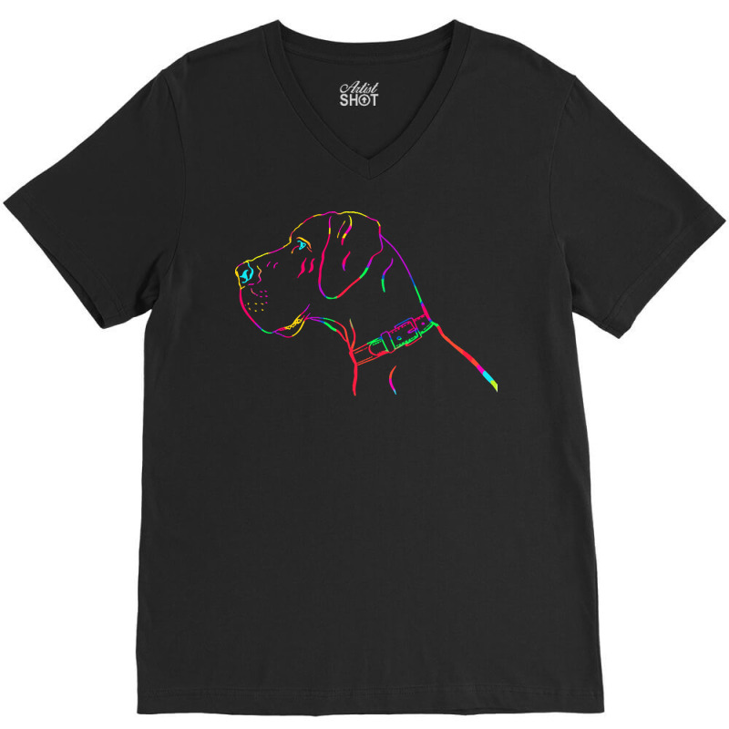 Great Dane T  Shirt Colorful Great Dane Dog T  Shirt V-neck Tee | Artistshot