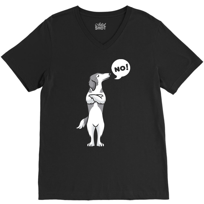 Borzoi T Shirtstubborn Borzoi Dog Funny T Shirt V-neck Tee | Artistshot