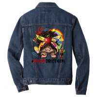 Latina Messy Bun Daycare Director Life Men Denim Jacket | Artistshot