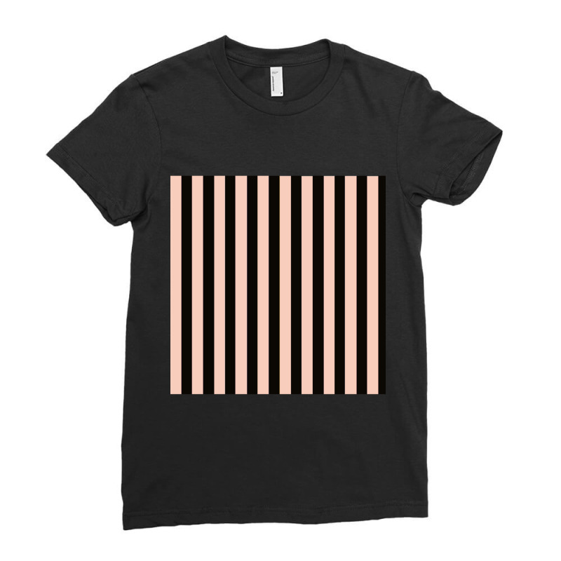 Light Pink And Black Vertical Stripes Pattern Design Ladies Fitted T-Shirt by ULISESMORENO | Artistshot