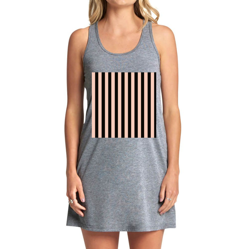 Light Pink And Black Vertical Stripes Pattern Design Tank Dress by ULISESMORENO | Artistshot