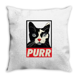cat purr fairey Throw Pillow | Artistshot