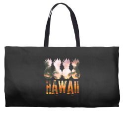 hawaii pineapple t  shirthawaii pineapple showing beach at sunset t  s Weekender Totes | Artistshot