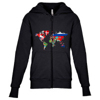 International World Flags Flags World Map S Youth Zipper Hoodie | Artistshot