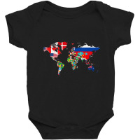 International World Flags Flags World Map S Baby Bodysuit | Artistshot