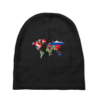 International World Flags Flags World Map S Baby Beanies | Artistshot