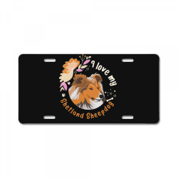 shetland sheepdog t  shirt sheltie dog shetland sheepdog gift idea t License Plate | Artistshot