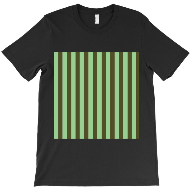 Olive Green And Light Green Vertical Stripes Pattern T-shirt | Artistshot