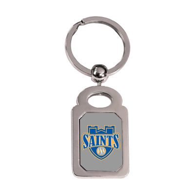 College Of St. Scholastica Silver Rectangle Keychain Designed By Sophiavictoria