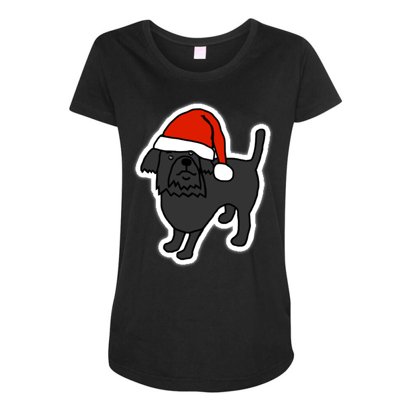 Cute Dog Wearing A Santa Hat At Christmas Maternity Scoop Neck T-shirt by Mello Greenwood | Artistshot