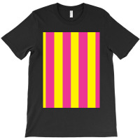 Pink And Yellow Vertical Stripes Design T-shirt | Artistshot