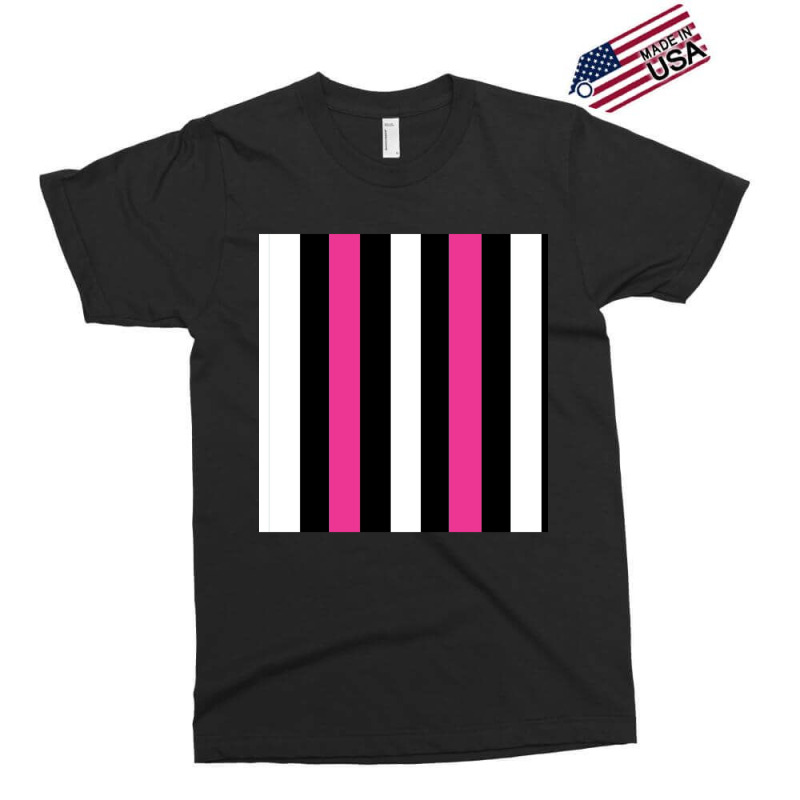 Pink, Black And White Vertical Stripes Design Chiffon Top Exclusive T-shirt | Artistshot