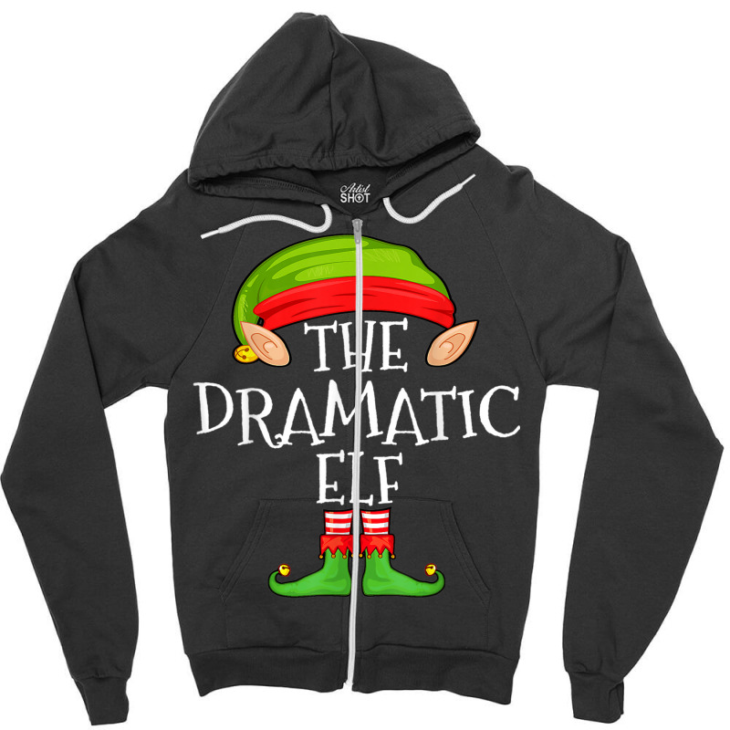 Xmas Dramatic Elf Matching Shirt Zipper Hoodie by August | Artistshot