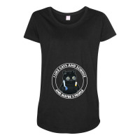 I Like Cats And Science And Maybe 3 People Maternity Scoop Neck T-shirt | Artistshot