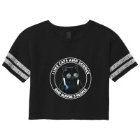 I Like Cats And Science And Maybe 3 People Scorecard Crop Tee | Artistshot