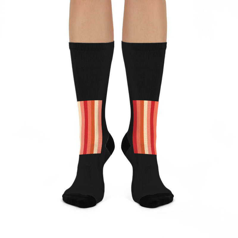 Red Verticallystriped Silver Titanium Iron Color, Red Degradation Patt Crew Socks | Artistshot